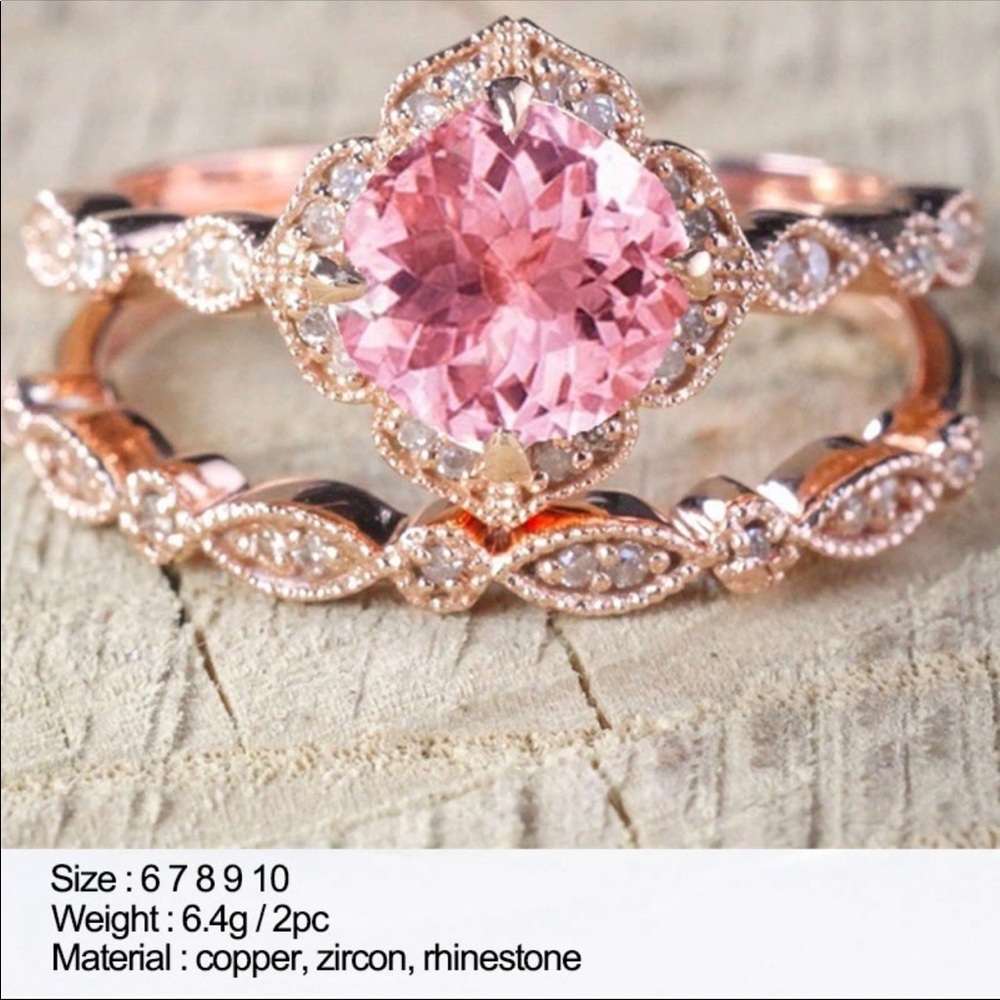 NEW Fashion Pink Zirconia Rings - Picture 2 of 6